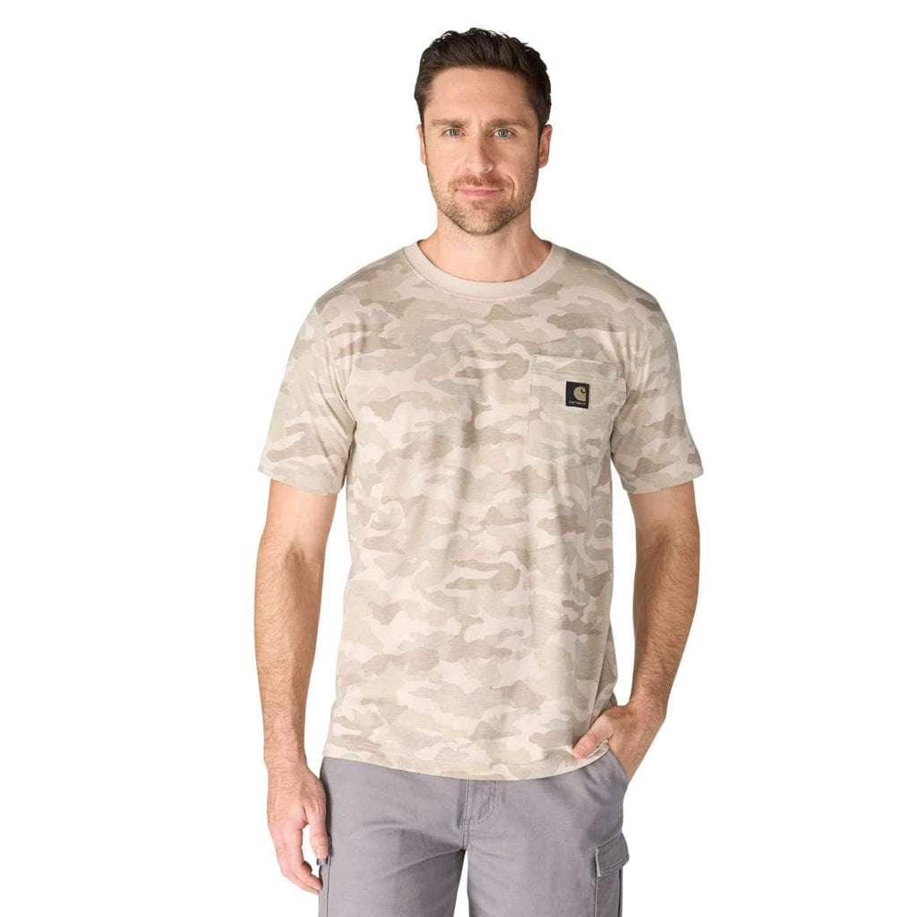 Carhartt Irvine Relaxed Camo T-Shirt — A51-Fossil Tan Camo, manufacturer product photo