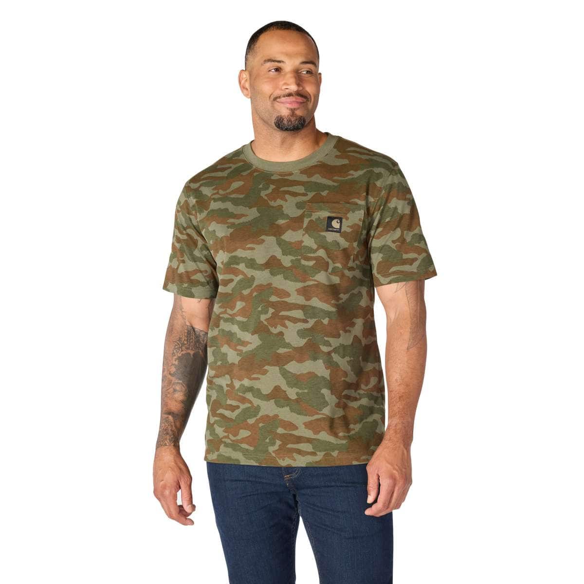 Carhartt Irvine Relaxed Camo T-Shirt — GP5-Army Green Camo, manufacturer product photo
