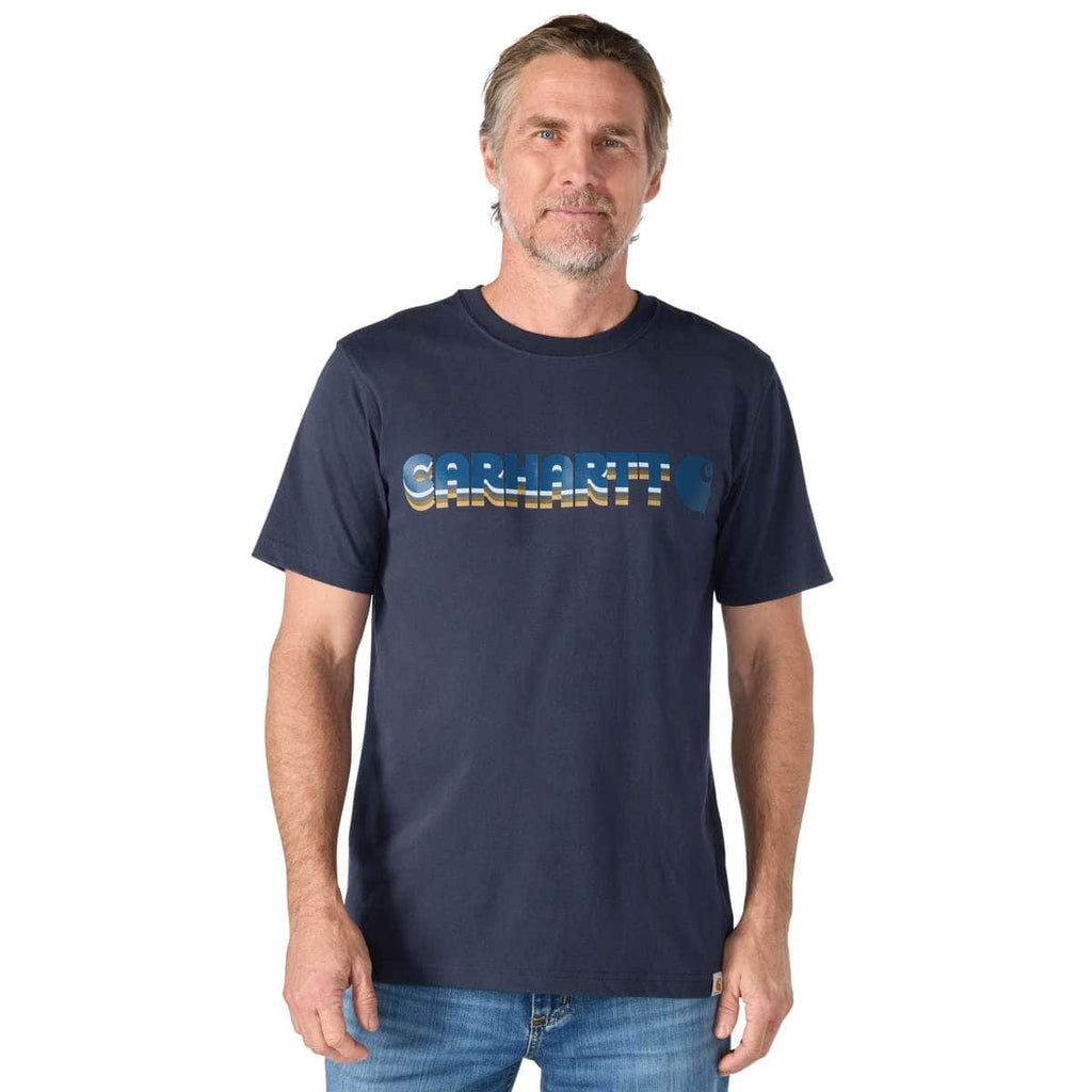 Carhartt Irvine Relaxed Layered Logo T-Shirt — I26-Navy, manufacturer product image