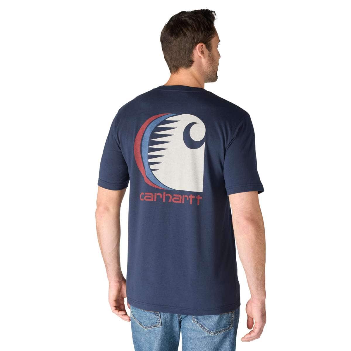 Carhartt Irvine Relaxed C Logo T-Shirt — I26-Navy, manufacturer product photo