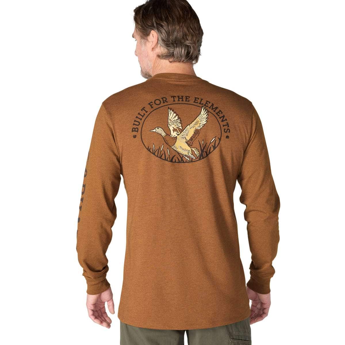 Carhartt Irvine Relaxed Duck Badge Long-Sleeve T-Shirt — RC8- Red Duck Heather, manufacturer product photo