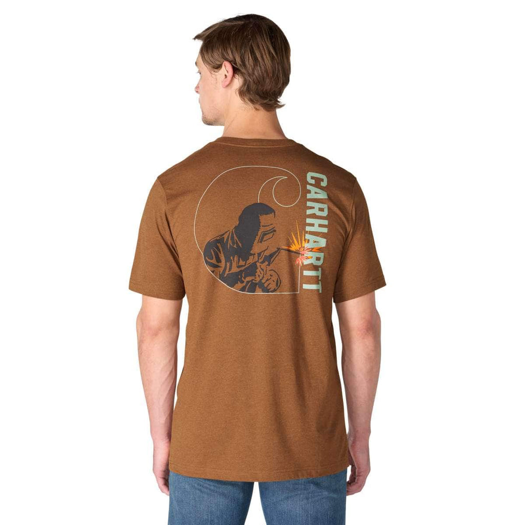 Carhartt Irvine Relaxed Welded C T-Shirt — RC8-Red Duck Heather, manufacturer product photo
