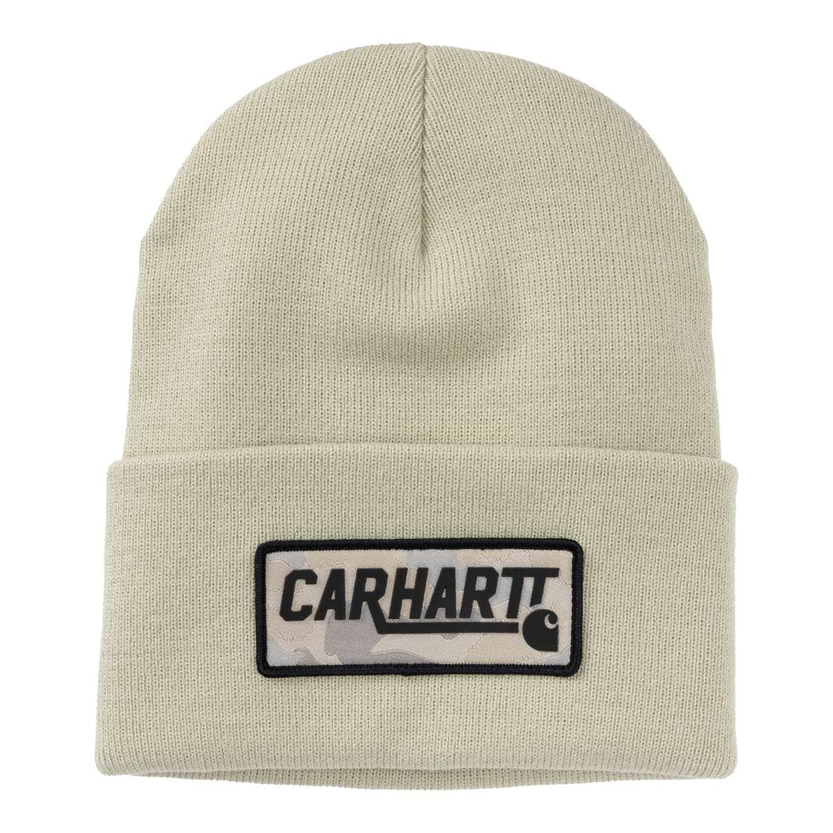Carhartt Mens Camo Patch Cuffed Beanie — Faded Fatigue-GR9, manufacturer product photo