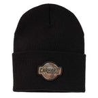 Carhartt Mens Camo Patch Cuffed Beanie — Black-N04, manufacturer product photo