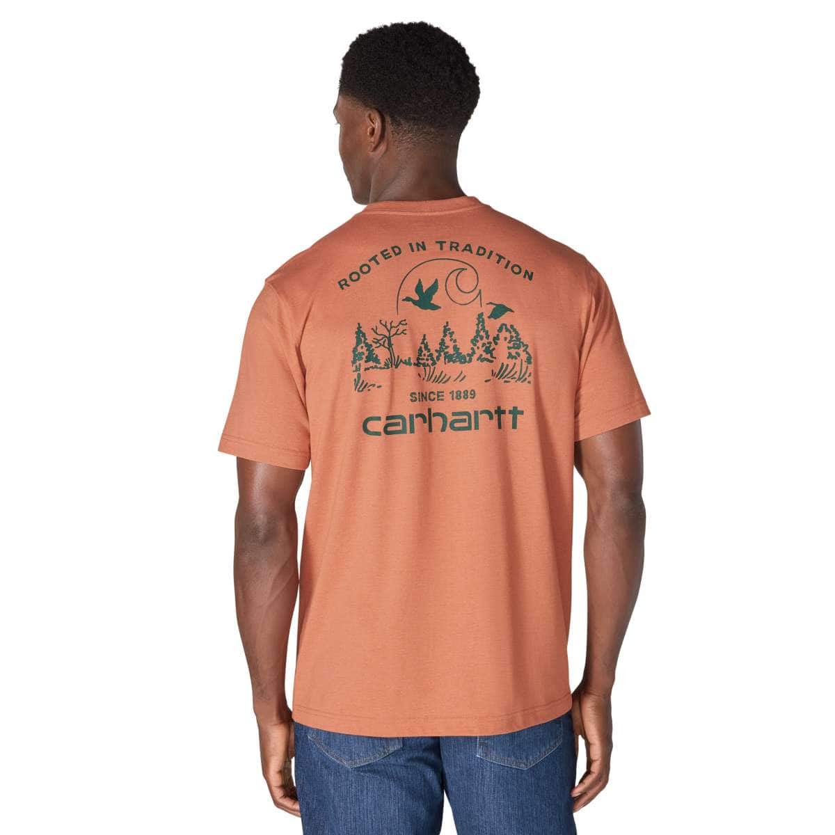 Carhartt Irvine Relaxed Duck Landscape T-Shirt — RF9-Worn Brick Heather, manufacturer product photo
