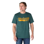 Carhartt Irvine Relaxed Script 1889 T-Shirt — HV0-Dark Harbor Teal, manufacturer product image