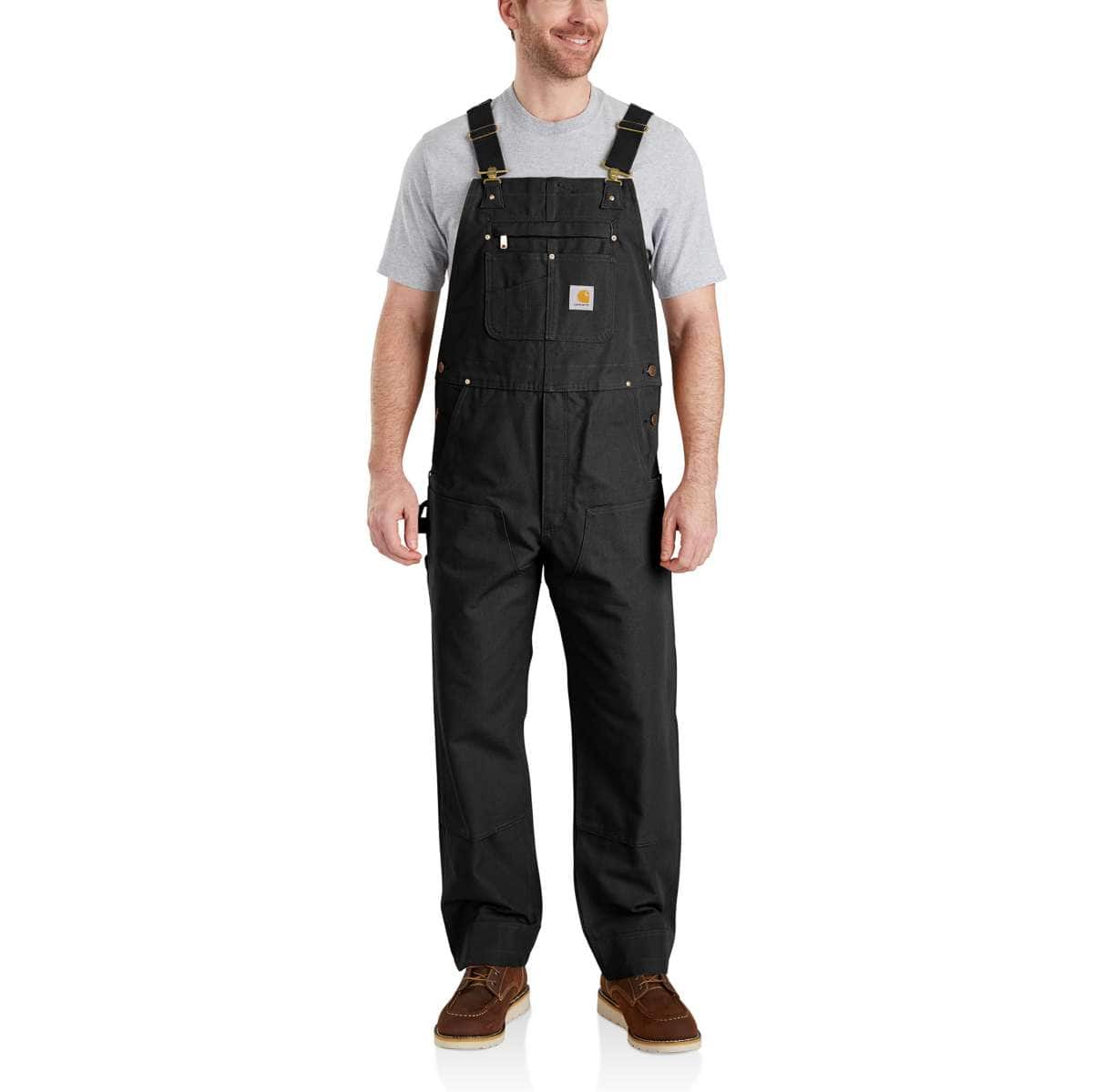 Carhartt Relaxed Fit Duck Bib Overall - BLACK — Black, manufacturer product photo