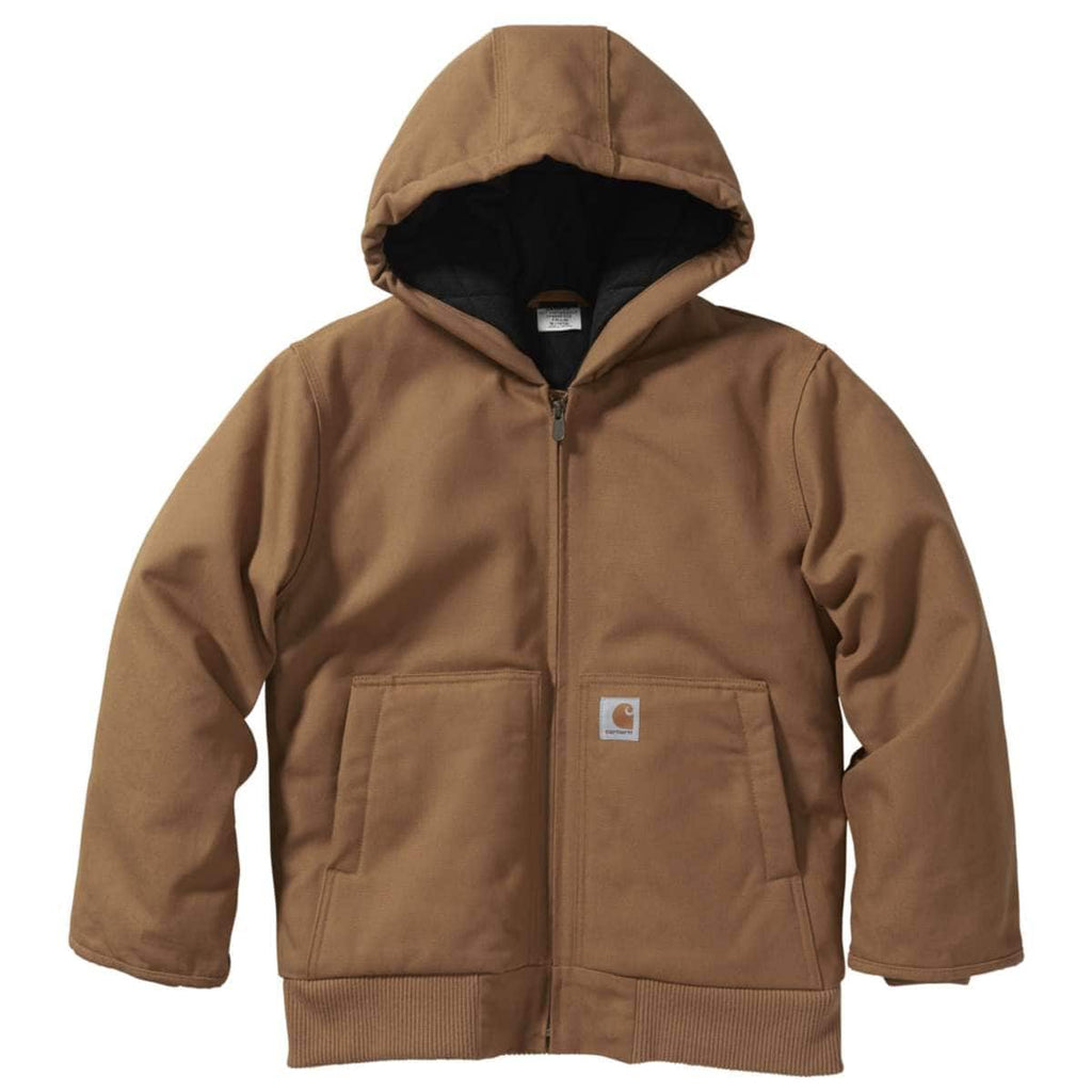 Carhartt Kids Youth Canvas Active Jacket — Brown-D15, manufacturer product photo