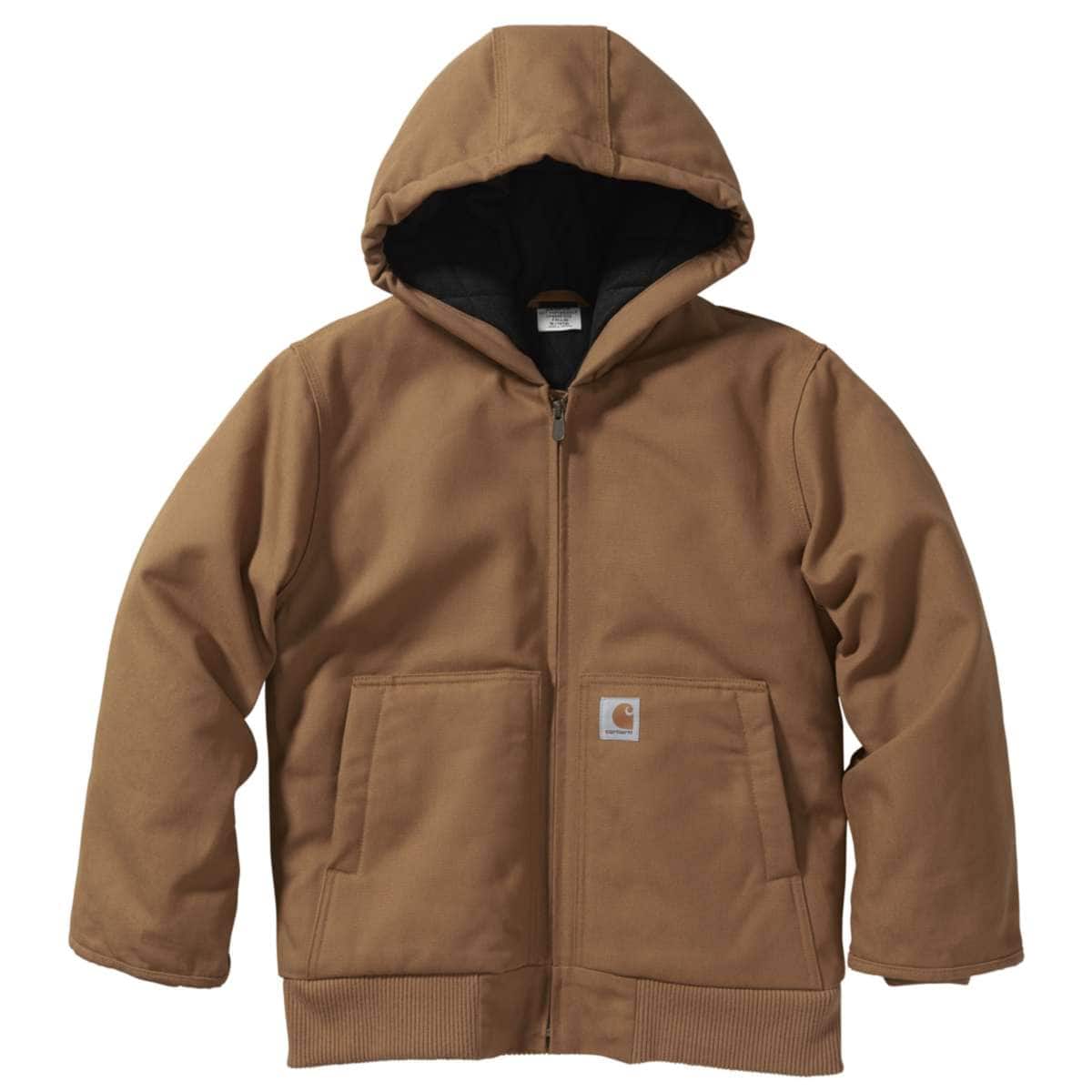 Carhartt Kids Youth Canvas Active Jacket — Brown-D15, manufacturer product photo
