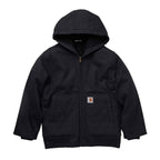 Carhartt Kids Youth Canvas Active Jacket — Caviar Black-K01, manufacturer product photo