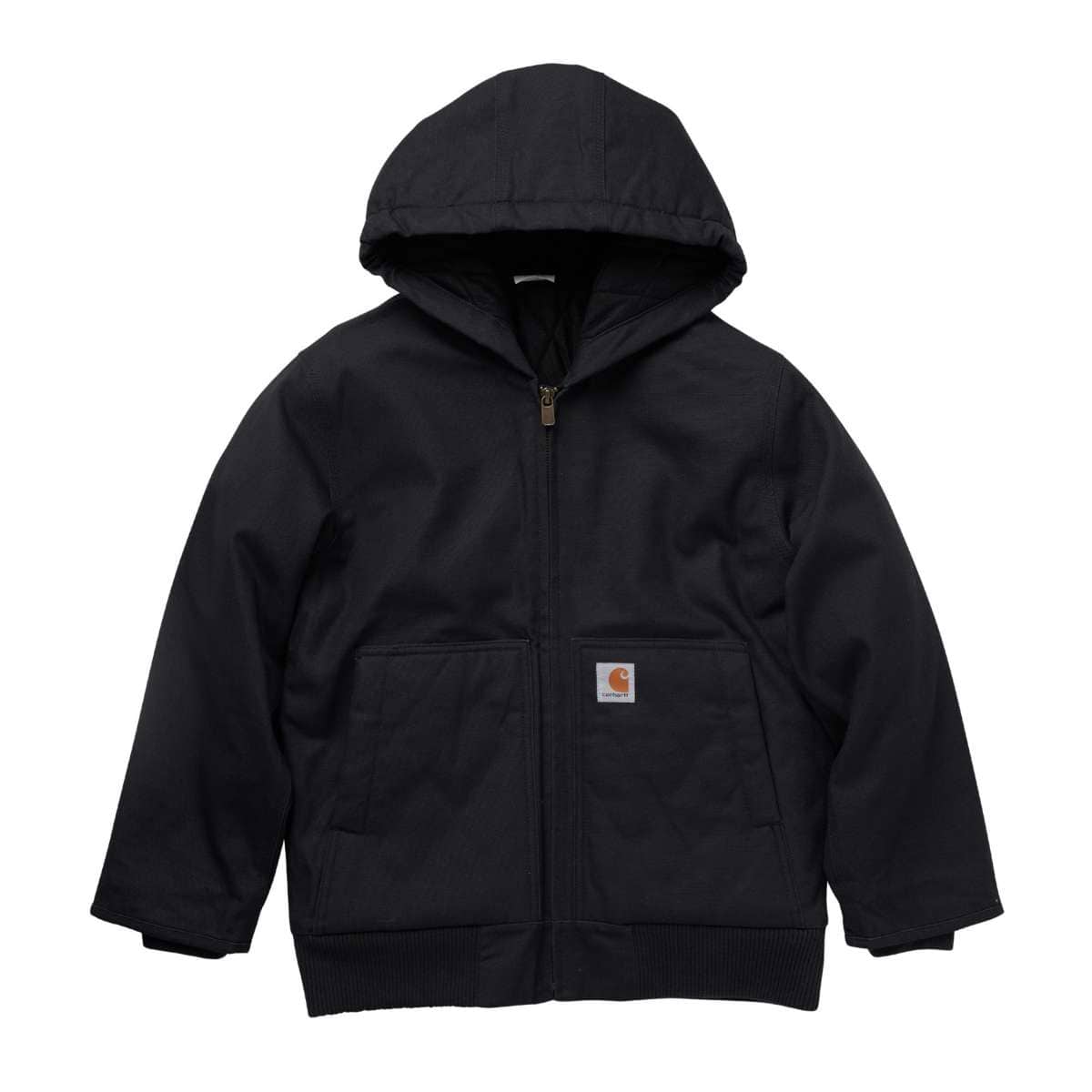 Carhartt Kids Youth Canvas Active Jacket — Caviar Black-K01, manufacturer product photo