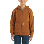 Carhartt Kids Boys Long-Sleeve Full-Zip Logo Sweatshirt — Carhartt Brown, manufacturer product image