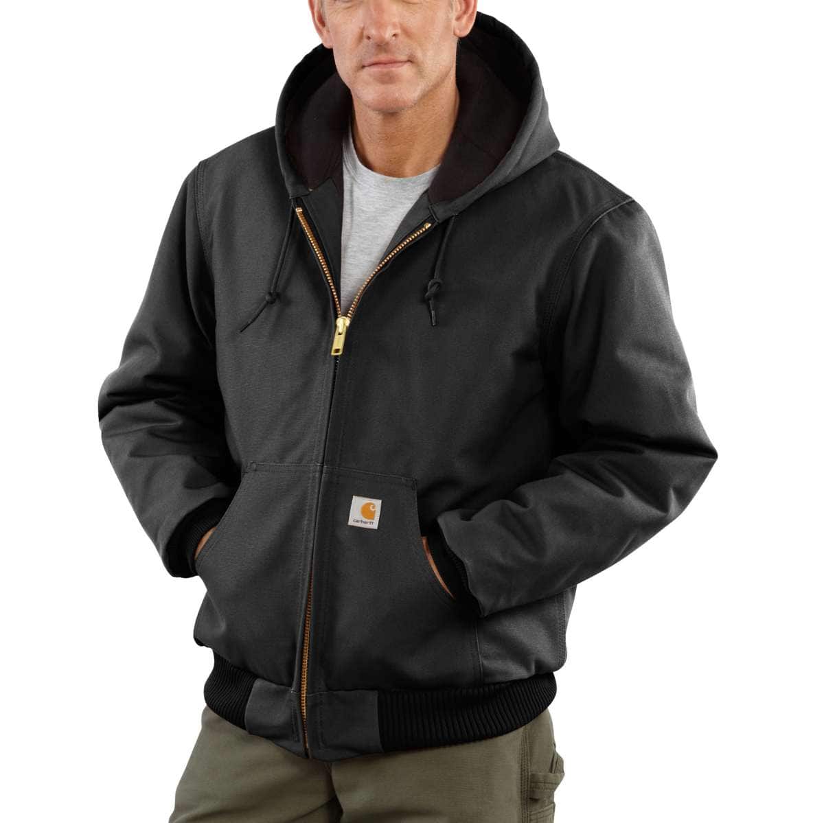 Carhartt Loose Fit Firm Duck Insulated Active Jacket - J140 — BLK-Black, manufacturer product photo
