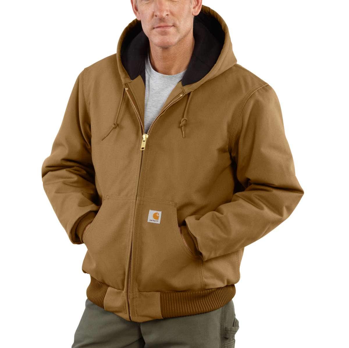 Carhartt Loose Fit Firm Duck Insulated Active Jacket - J140 — BRN-Carhartt Brown, manufacturer product photo