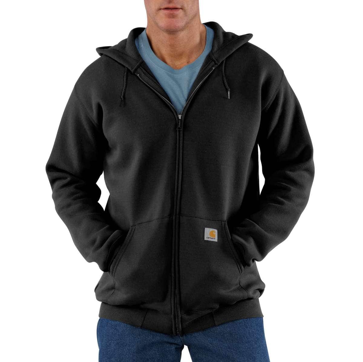 Carhartt Midweight Full-Zip Sweatshirt — Black, manufacturer product image
