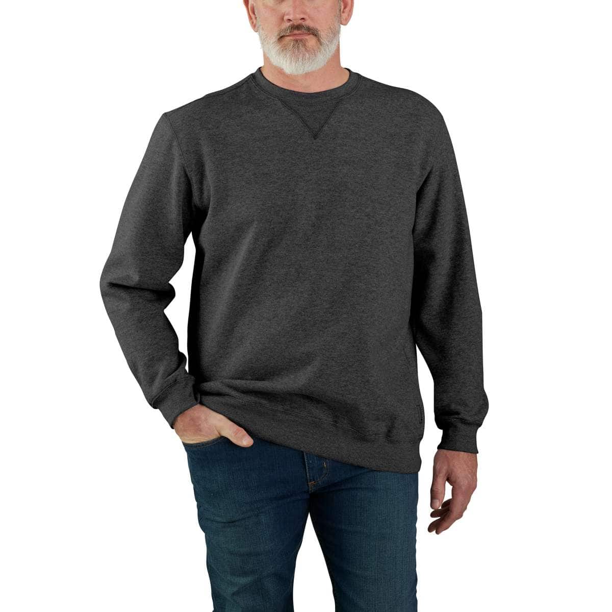 Carhartt Midweight Crewneck Sweatshirt — Carbon Heather-026, manufacturer product image