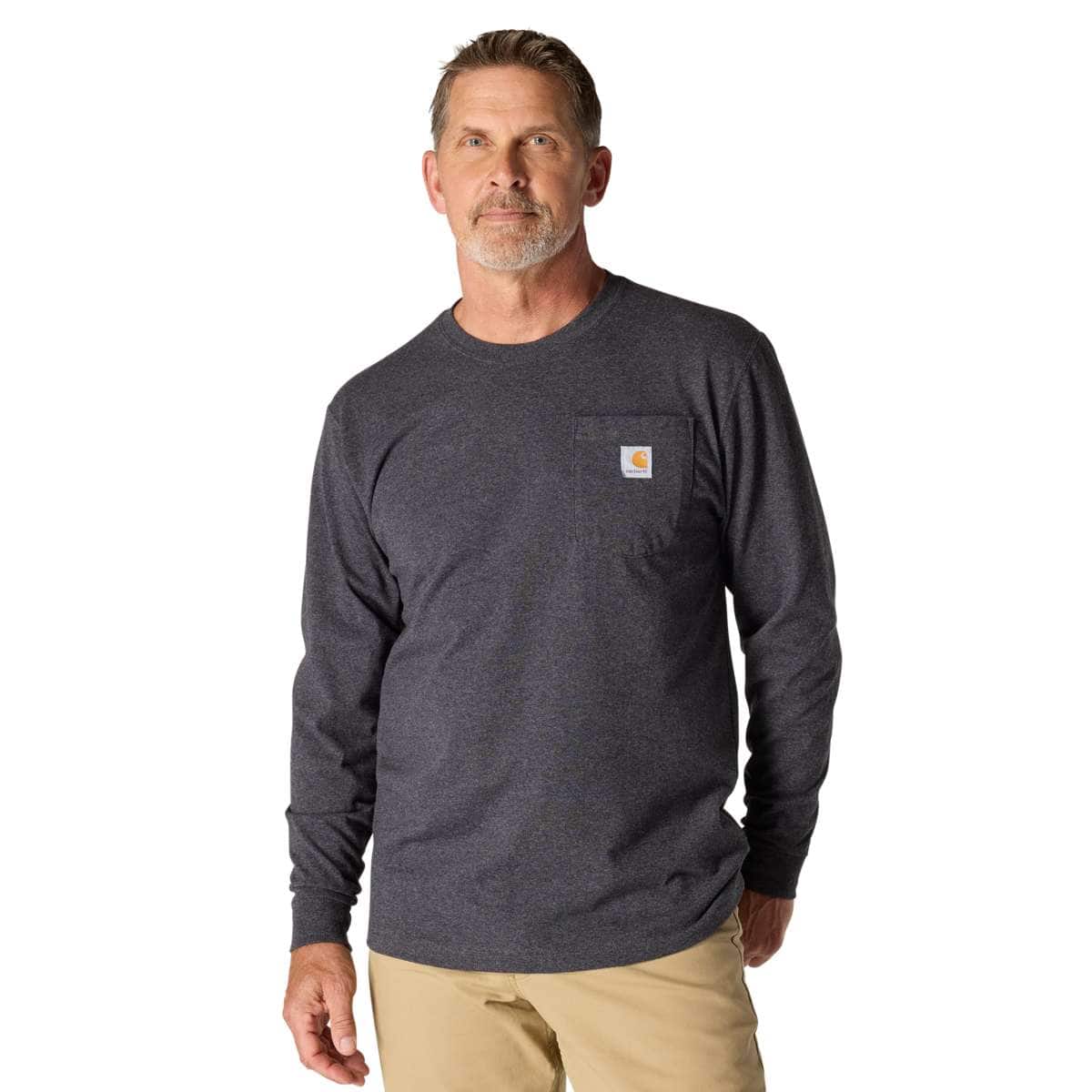 Carhartt Dearborn Loose LS T-Shirt — CRH-Carbon Heather, manufacturer product image