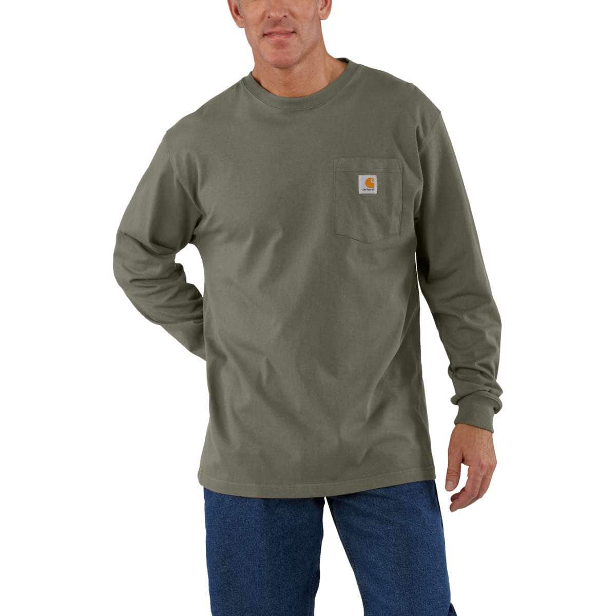 Carhartt Dearborn Loose LS T-Shirt — DOV-Dusty Olive, manufacturer product image
