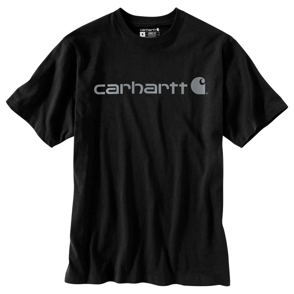 Carhartt Signature Logo Short Sleeve Shirt — N21-Black/Gray, manufacturer product photo