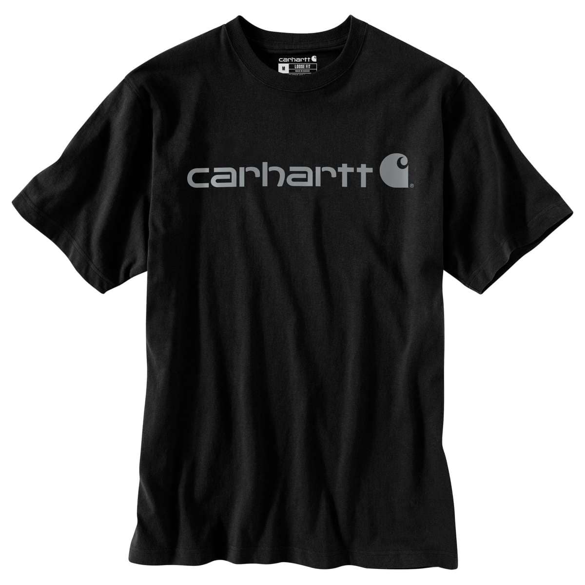 Carhartt Signature Logo Short Sleeve Shirt — N21-Black/Gray, manufacturer product photo