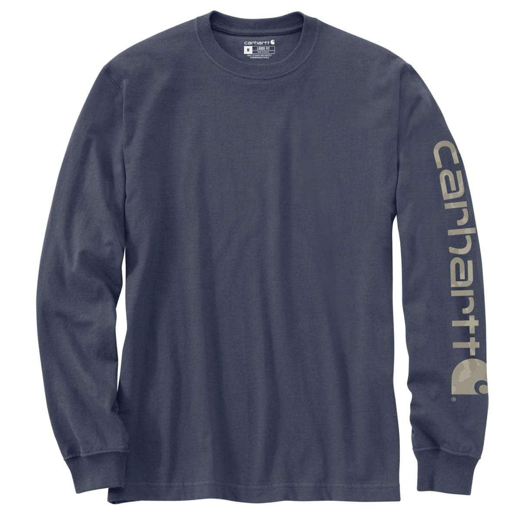 Carhartt Dearborn Loose LS Logo T-Shirt — HW4-Superstorm, manufacturer product image
