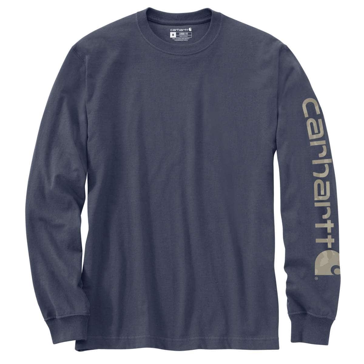 Carhartt Dearborn Loose LS Logo T-Shirt — HW4-Superstorm, manufacturer product image