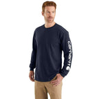 Carhartt Dearborn Loose LS Logo T-Shirt — NVY-Navy, manufacturer product image