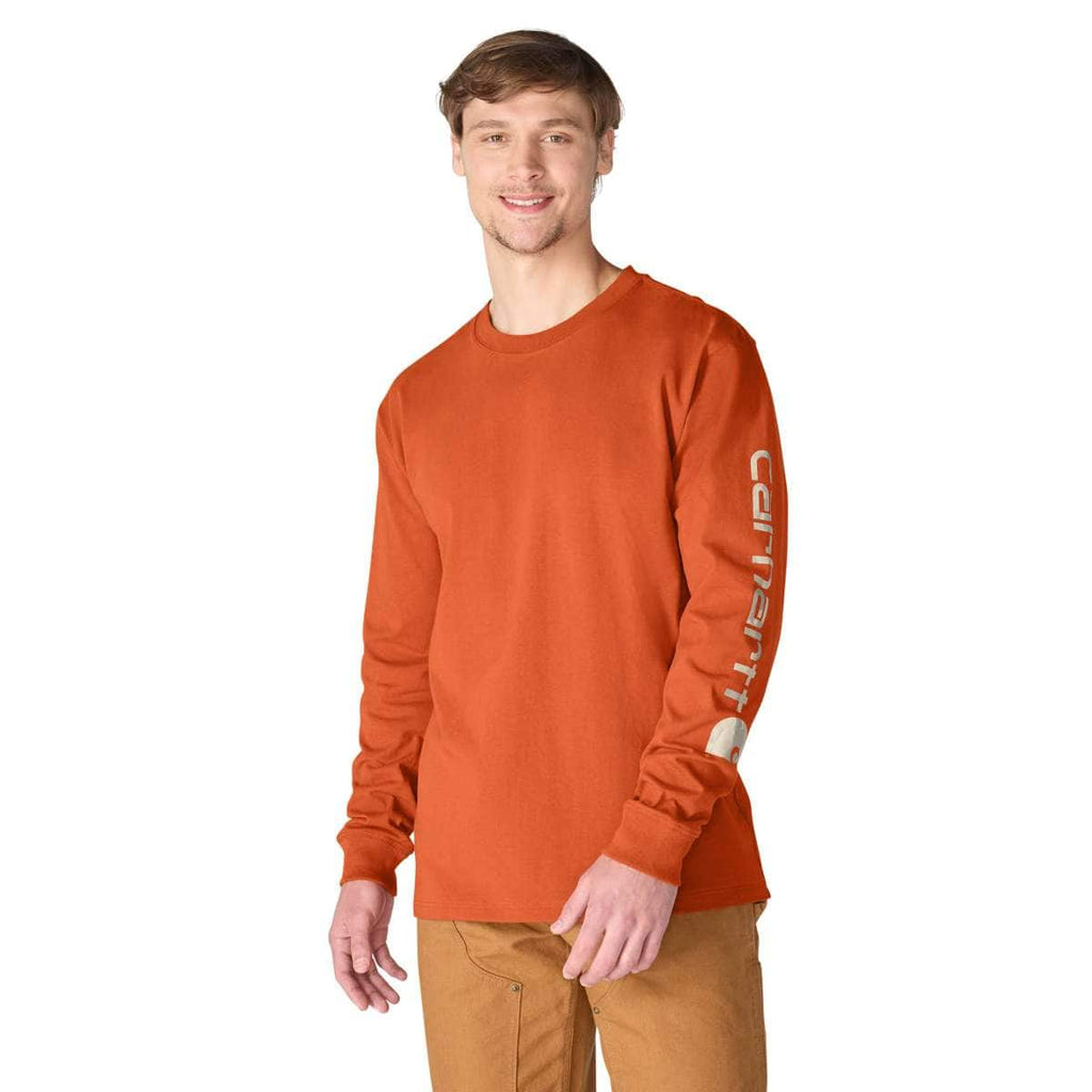 Carhartt Dearborn Loose LS Logo T-Shirt — RG0-Homestead Red, manufacturer product image