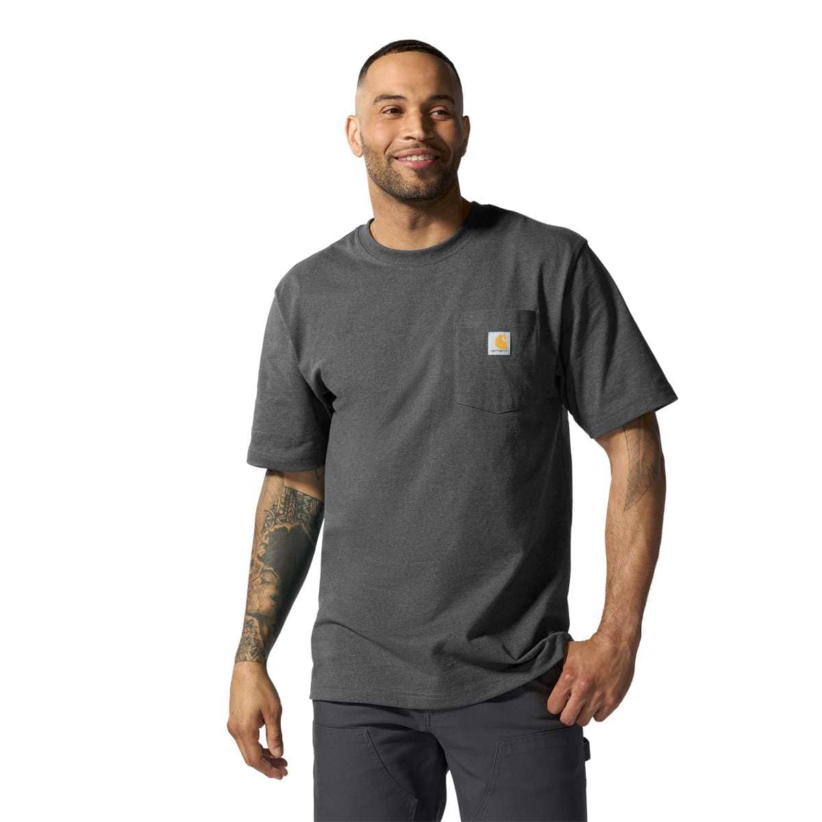 Carhartt Iconic K87 Pocket T-Shirt - Core Colors — Carbon Heather - CRH, manufacturer product photo