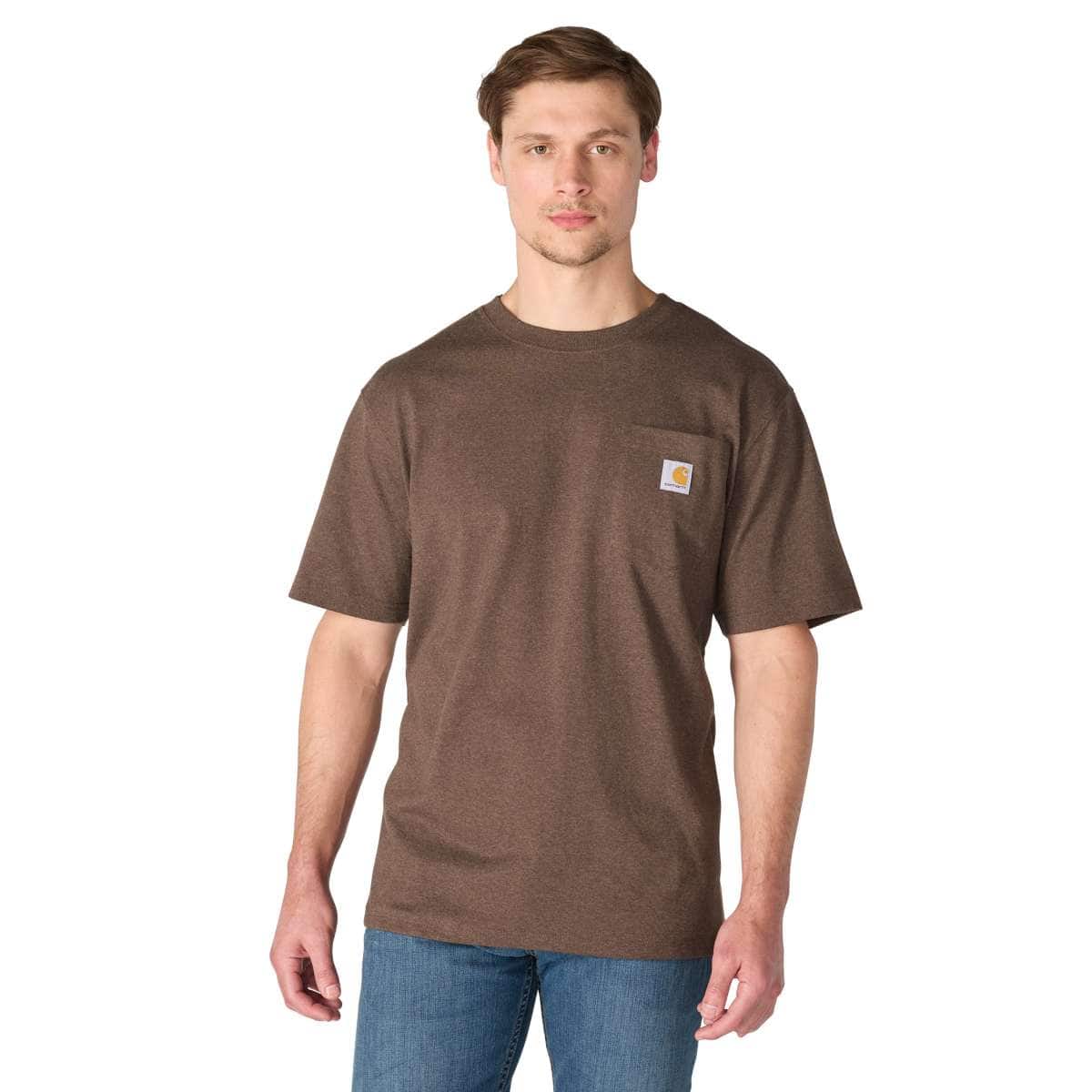 Carhartt Iconic K87 Pocket T-Shirt - Seasonal Colors — EE7-Dark Clove Heather, manufacturer product photo