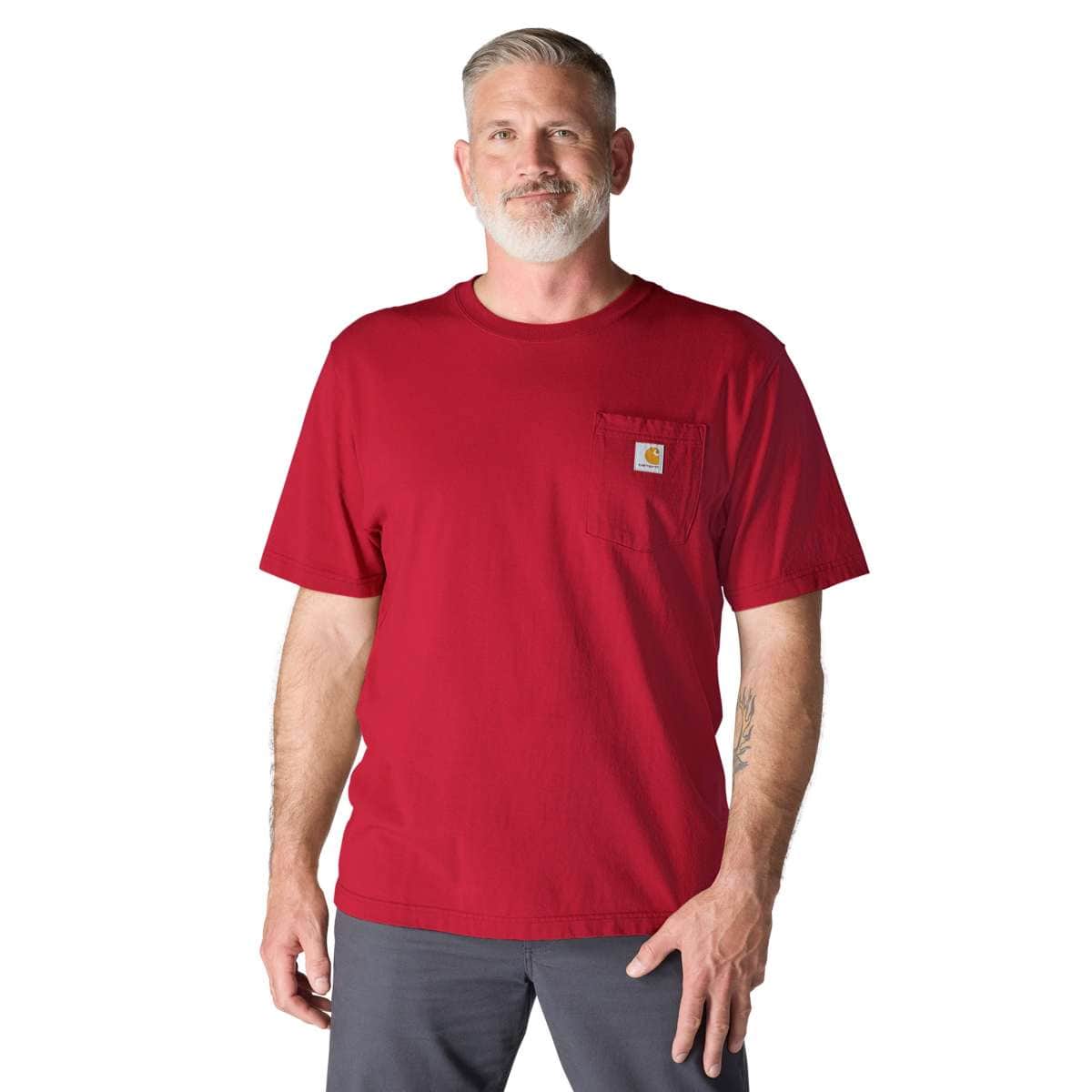 Carhartt Iconic K87 Pocket T-Shirt - Seasonal Colors — R59-Industry Red, manufacturer product photo