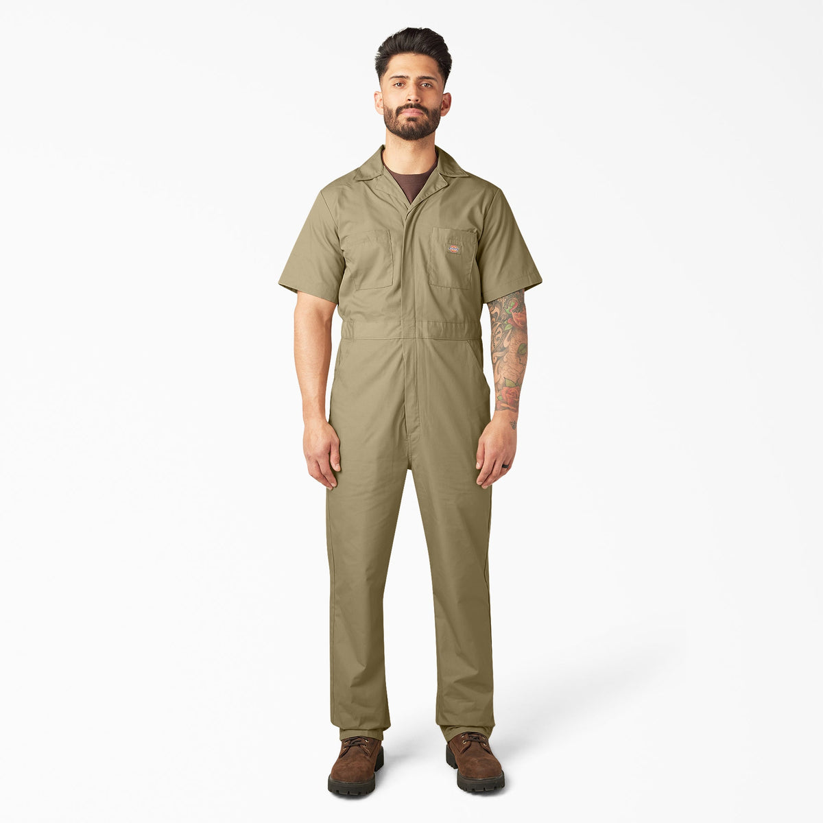 Dickies Short Sleeve Coveralls — Khaki, manufacturer product image