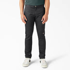 Dickies Skinny Fit Double Knee Work Pants — BLACK, manufacturer product image