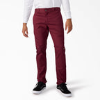 Dickies Skinny Fit Double Knee Work Pants — BURGUNDY, manufacturer product image