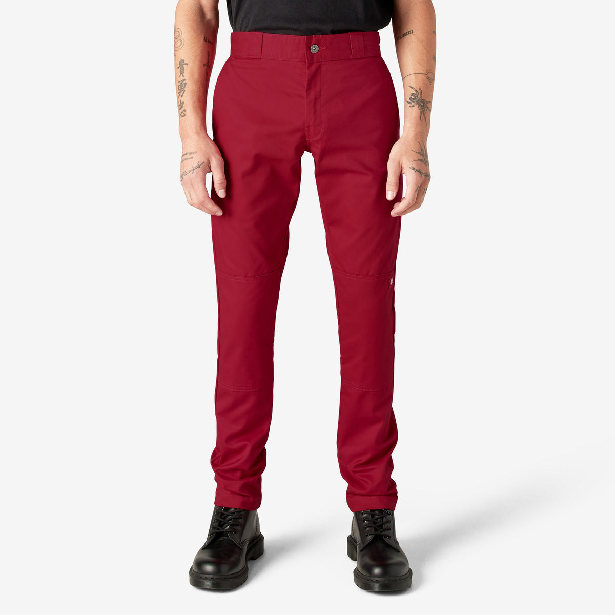 Dickies Skinny Fit Double Knee Work Pants — ENGLISH RED, manufacturer product image