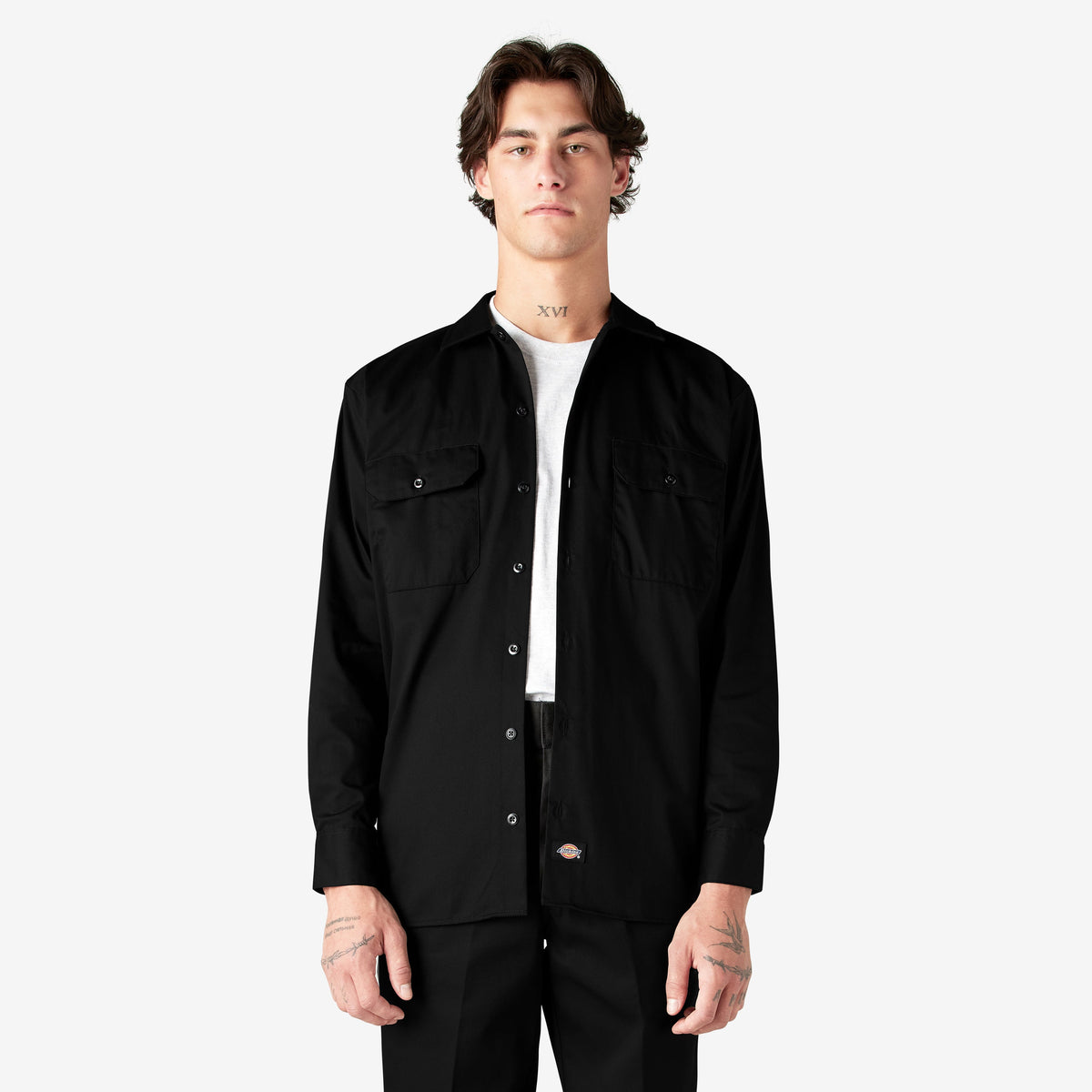 Dickies 574 Long Sleeve Work Shirt — BLACK, manufacturer product image
