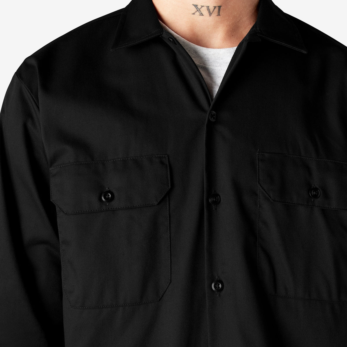 Dickies 574 Long Sleeve Work Shirt — BLACK, additional manufacturer view