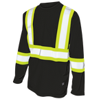 Tough Duck Long Sleeve Safety T-Shirt — Black, manufacturer product image