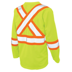 Tough Duck Long Sleeve Safety T-Shirt — FLGR, manufacturer back view