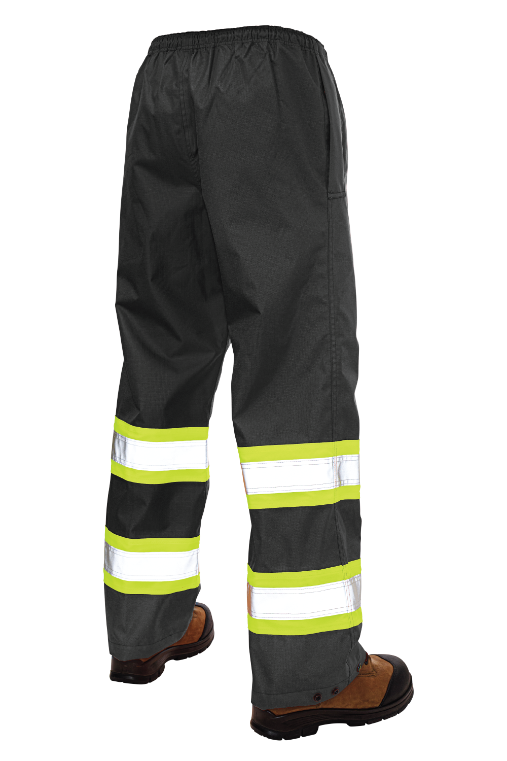 Tough Duck Safety Rain Pants — Black, manufacturer back view