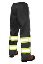 Tough Duck Safety Rain Pants — Black, manufacturer back view