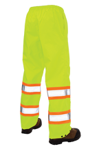 Tough Duck Safety Rain Pants — Fluorescent Green, manufacturer back view