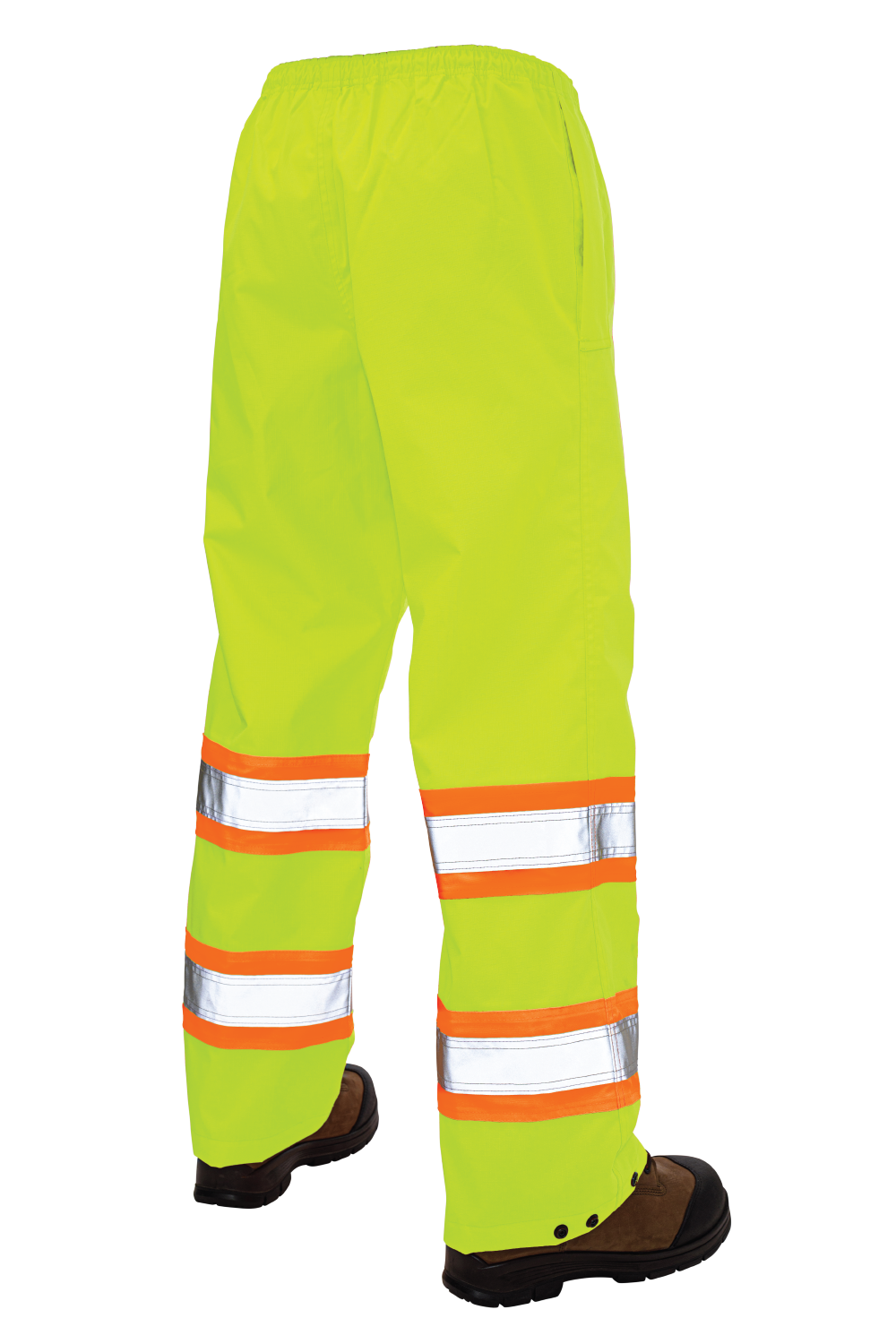 Tough Duck Safety Rain Pants — Fluorescent Green, manufacturer back view