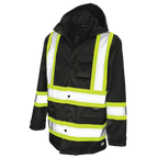 Tough Duck Safety Rain Jacket — Black, manufacturer product image
