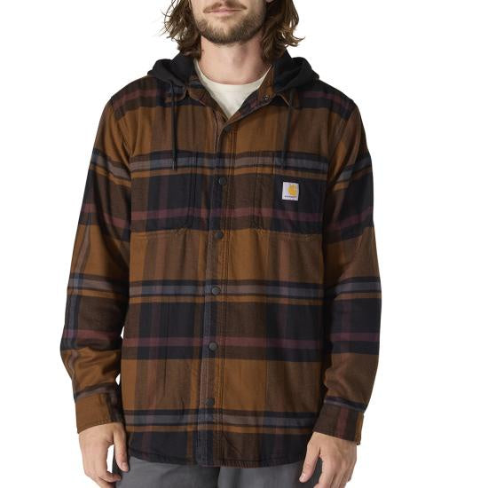Carhartt Rugged Flex™ Relaxed Fit Flannel Fleece Lined Hooded Shirt Jac