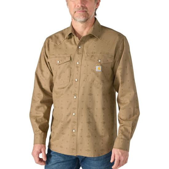 Carhartt Montana Rugged Flex™ Relaxed Fit Lightweight Long-Sleeve Snap-Front Plaid Shirt 26'