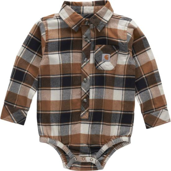 Carhartt Kids Boys Long-Sleeve Flannel Bodysuit