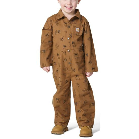 Carhartt Kids Snap-Front Canvas Printed Coveralls
