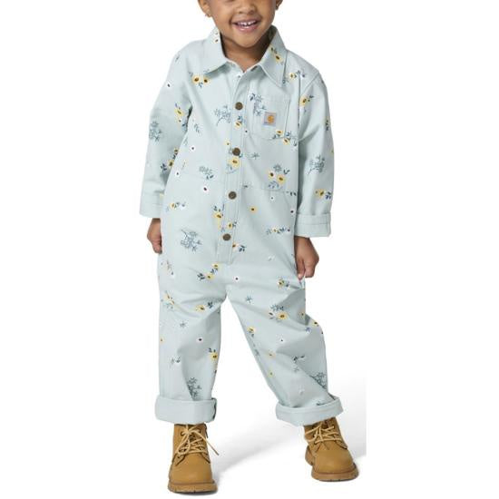 Carhartt Kids Girls Snap-Front Canvas Printed Coveralls