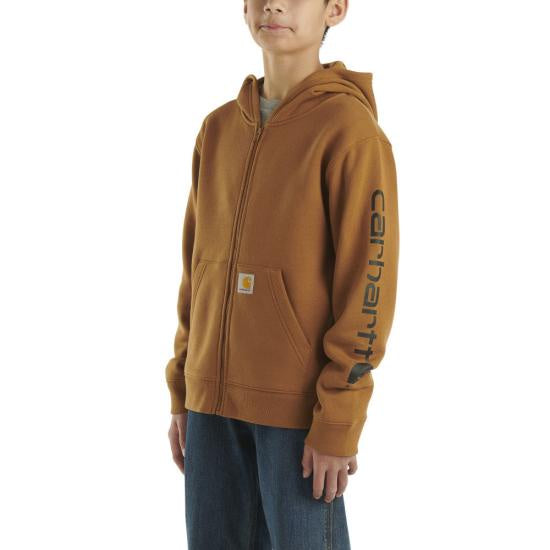 Carhartt Kids Boys Long-Sleeve Full-Zip Logo Sweatshirt